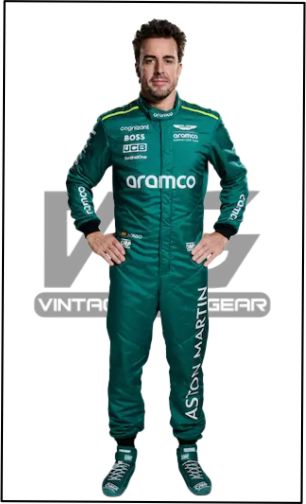 New 2024 F1 Fernando Alonso Aston Martin  Racing  Suits