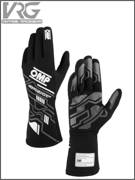 OMP Sport Racing Gloves Black-White