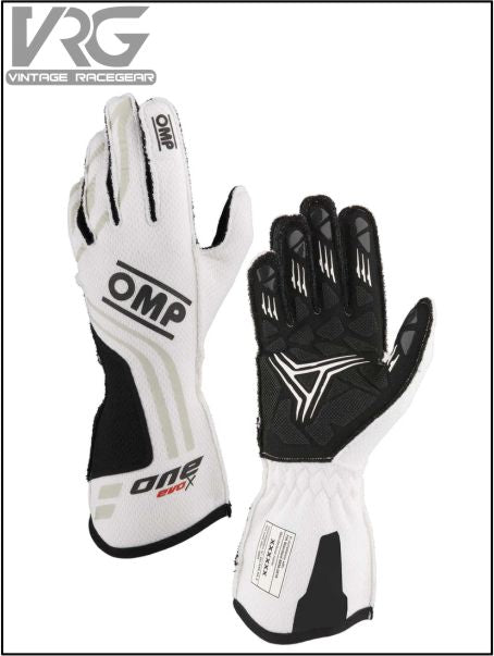 OMP One Evo X Racing Gloves White