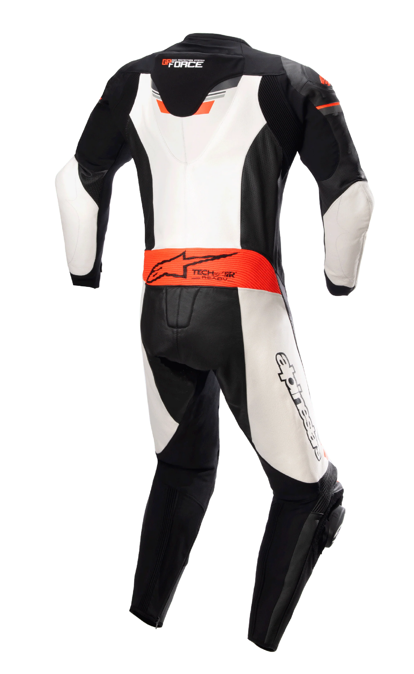 GP Force Chaser Leather Road Bike Suit - 1PC  White-Black