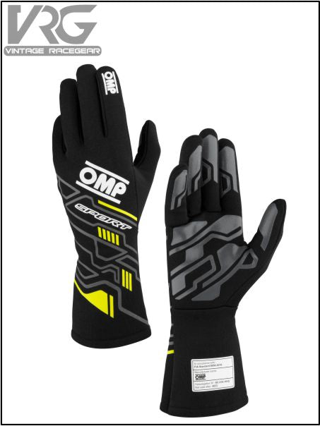 OMP Sport Racing Gloves Black-Yellow