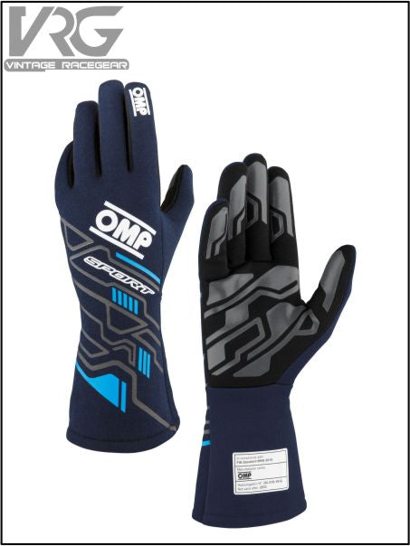 OMP Sport Racing Gloves Black-Blue