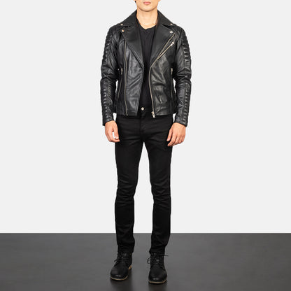 Men's Armand Black Leather Biker Jacket