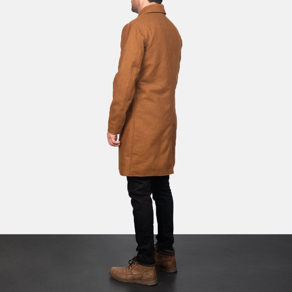 Men's Petrillo Khaki Wool Single Breasted Coat