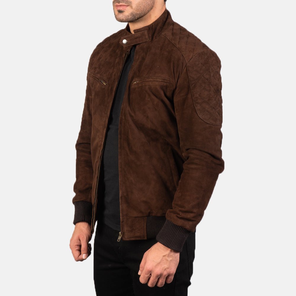 Men's Sven Mocha Suede Bomber Jacket