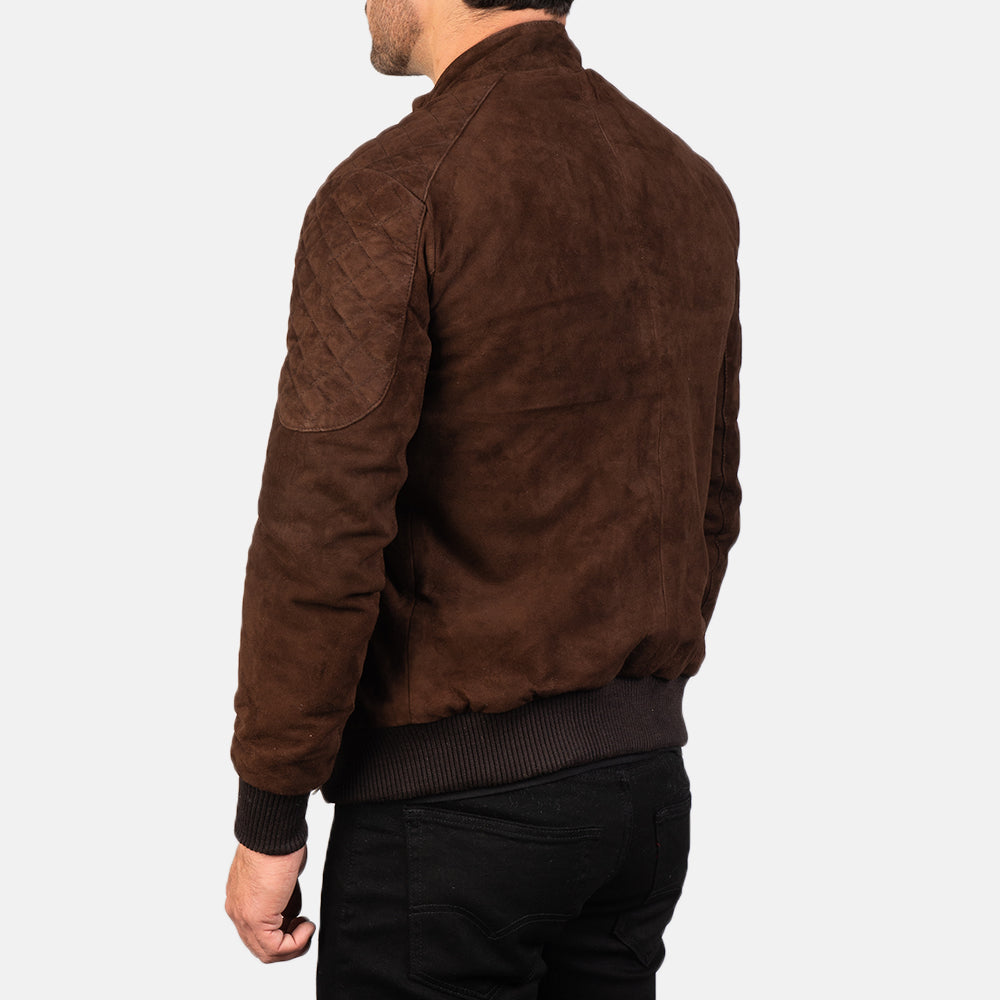 Men's Sven Mocha Suede Bomber Jacket