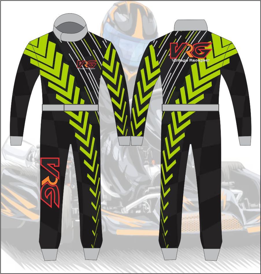 Kart Racing Suit Black-Green