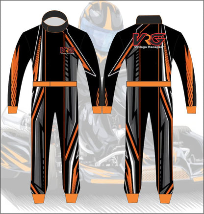 Kart Racing Suit Black-Orange