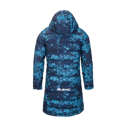 Pano Jacket | Insulated Long Coat For Winter Blue Camo