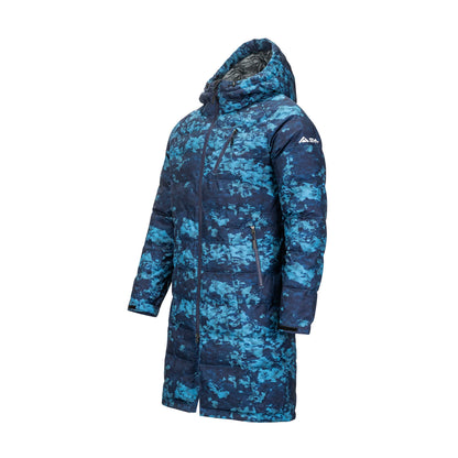 Pano Jacket | Insulated Long Coat For Winter Blue Camo