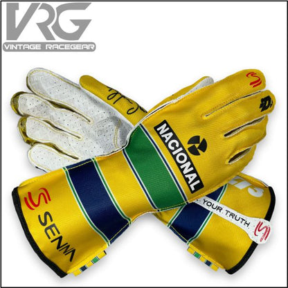 Ayrton Senna Camel F1 Gloves Yellow