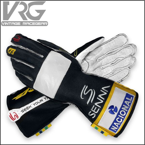 Ayrton Senna F1 Gloves Black