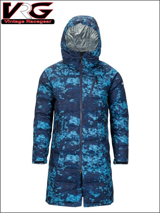 Pano Jacket | Insulated Long Coat For Winter Blue Camo