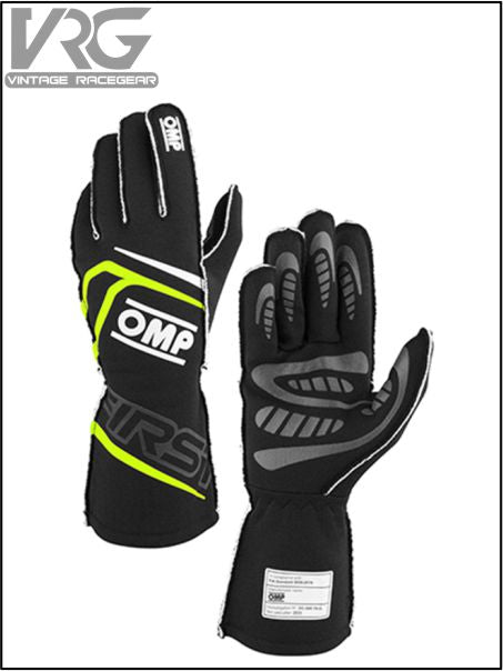 FIRST GLOVES FIA 8856-2018 Black-Yellow