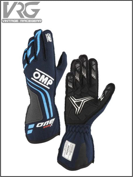 OMP One Evo X Racing Gloves Nave-Blue