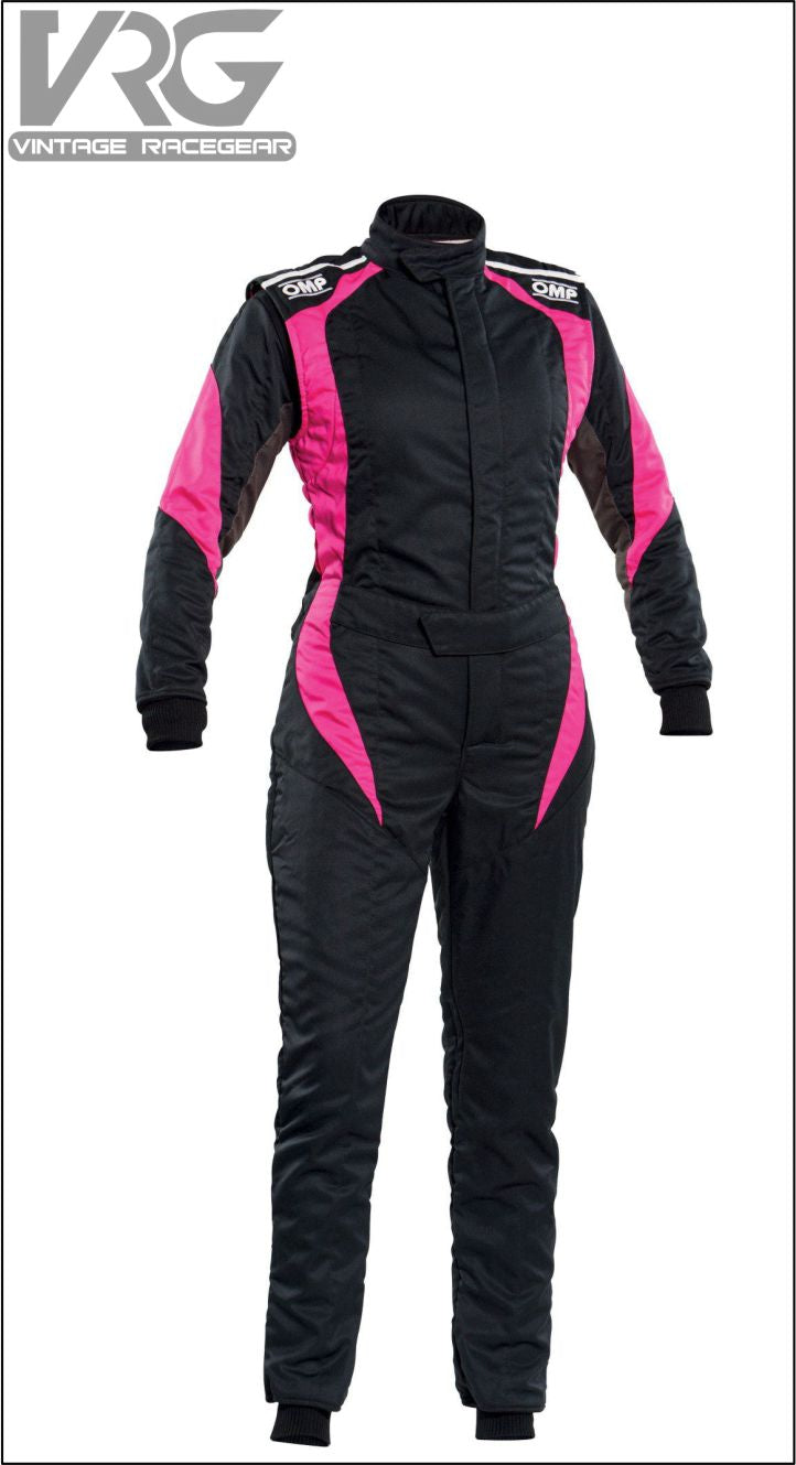 OMP Women’s First Elle Race Suit – FIA Pink-Black