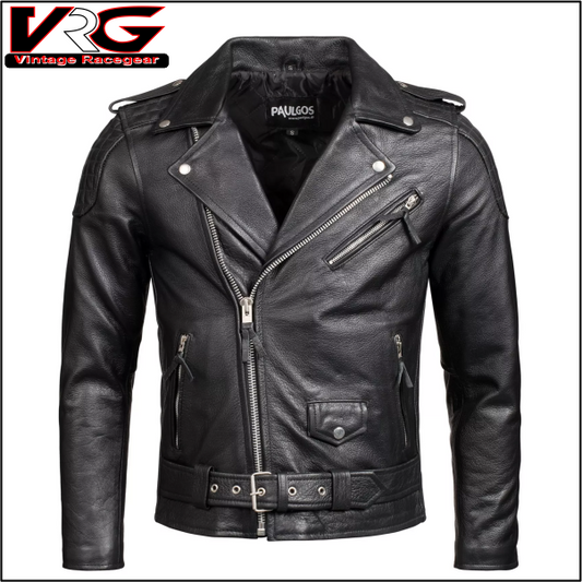 Men's Biker Leather Jacket Genuine Leather