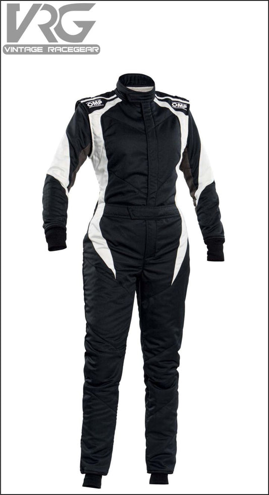 OMP Women’s First Elle Race Suit – FIA White-Black