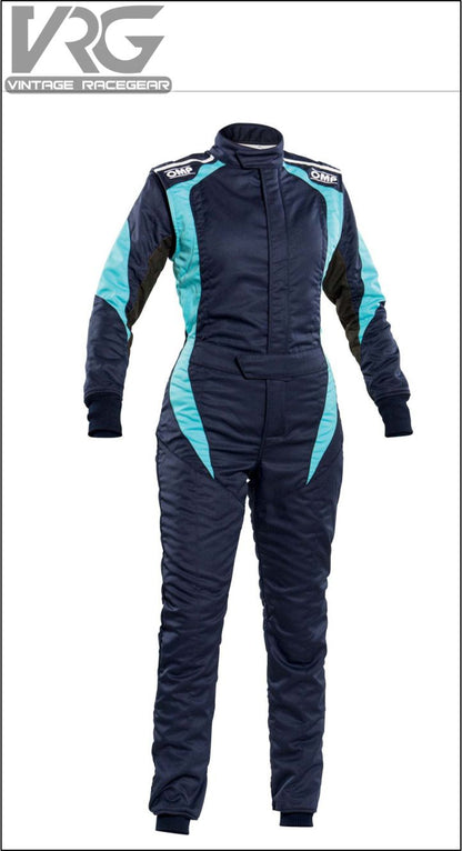 OMP Women’s First Elle Race Suit – FIA Light-Blue-Black