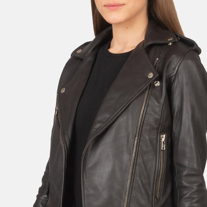 Woman Leather Biker Fashion Jacket