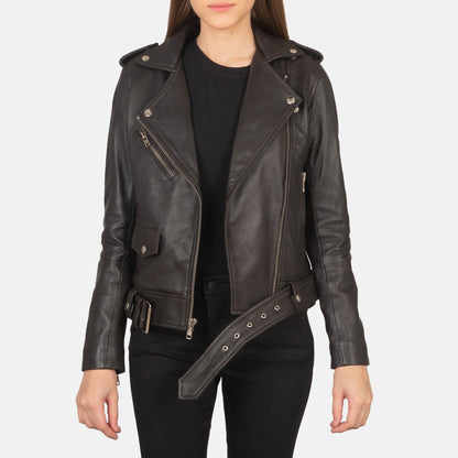 Woman Leather Biker Fashion Jacket