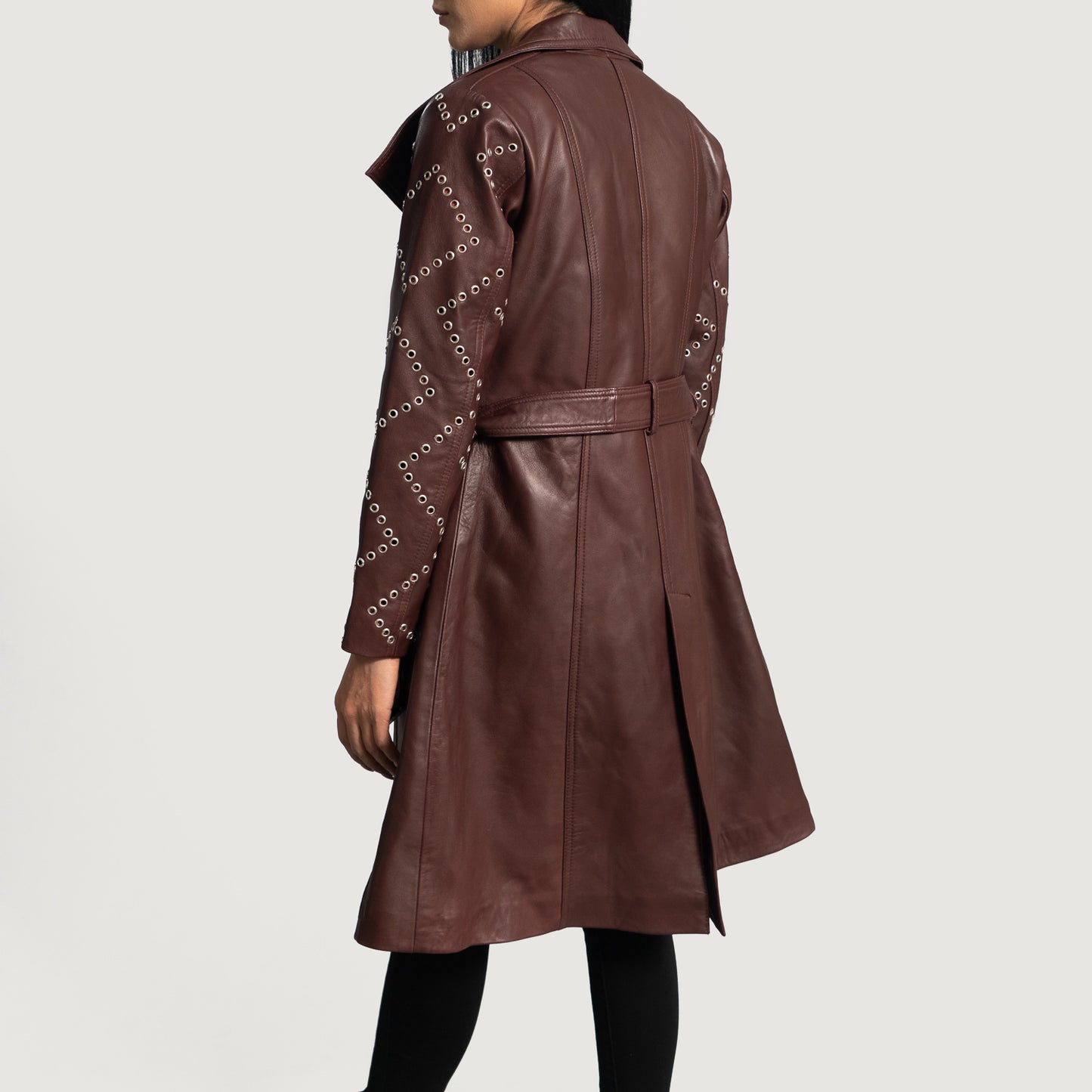 Women's Missoni Maroon Leather Trench Coat