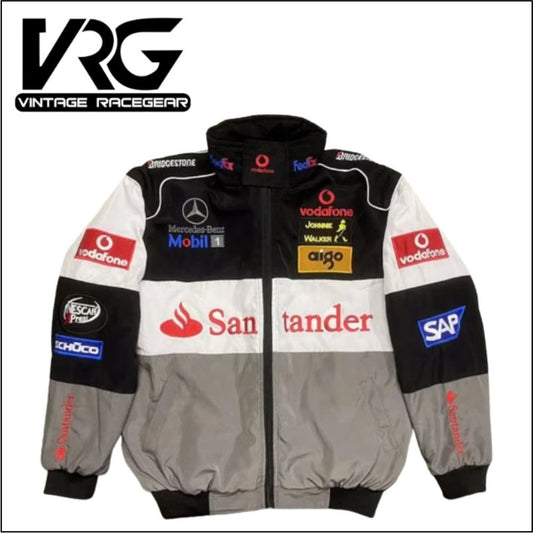 F1 Vintage  Racing Santander Jacket  -  White \ black \ gray