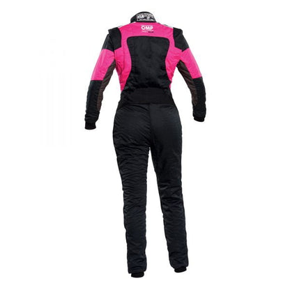 OMP Women’s First Elle Race Suit – FIA Pink-Black