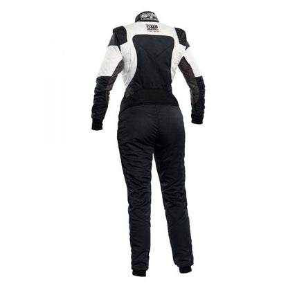 OMP Women’s First Elle Race Suit – FIA White-Black