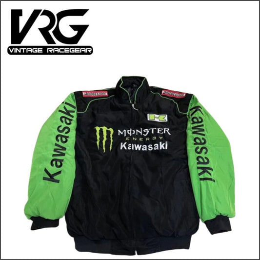 F1 Vintage Kawasaki Jacket - Green \ black