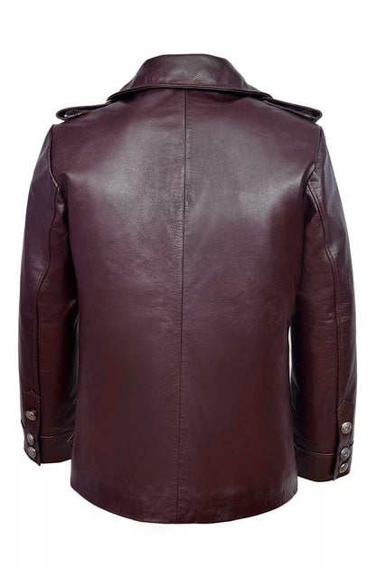 Men's New Cowhide Leather Jacket Coat