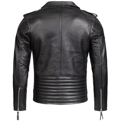 Men's Biker Leather Jacket Genuine Leather