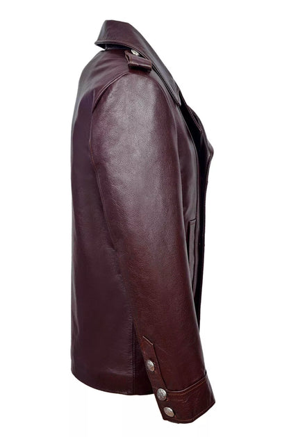 Men's New Cowhide Leather Jacket Coat