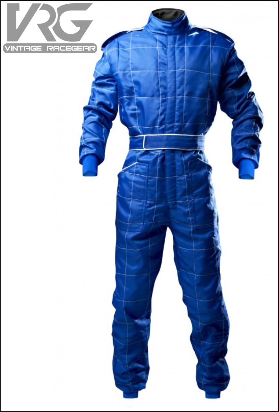 New Outdoor Karting Black Stich Suit Blue