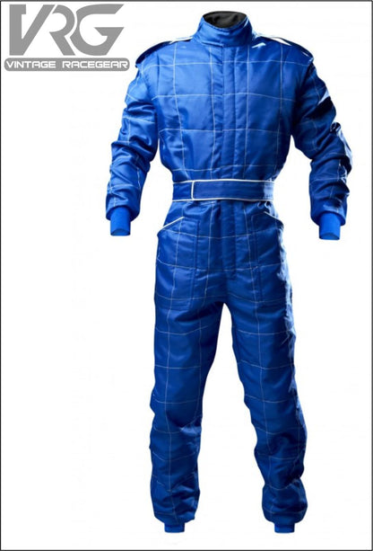 New Outdoor Karting Black Stich Suit Blue