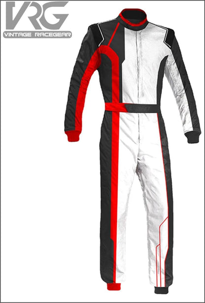 Outdoor Karting Suit Red-White-Black