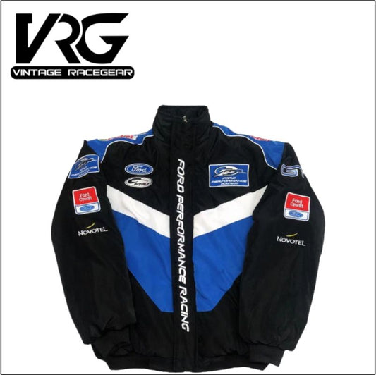 F1 Vintage Ford  Racing Jacket -  Black \ blue \ white